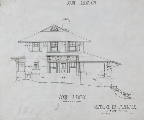 Residence for S. K. Ames, Esq. at Eastern Point Mass. —South Elevation