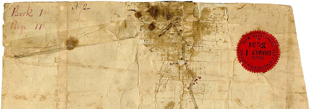 1823 Survey Map, Gloucester, MA. Collection of the Cape Ann Museum [detail].